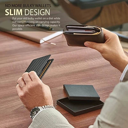AirTag Slim Wallet with 11 Card Slots for Dad, Husband, Son – RFID Bifold Card Holder Father's Day Gift
