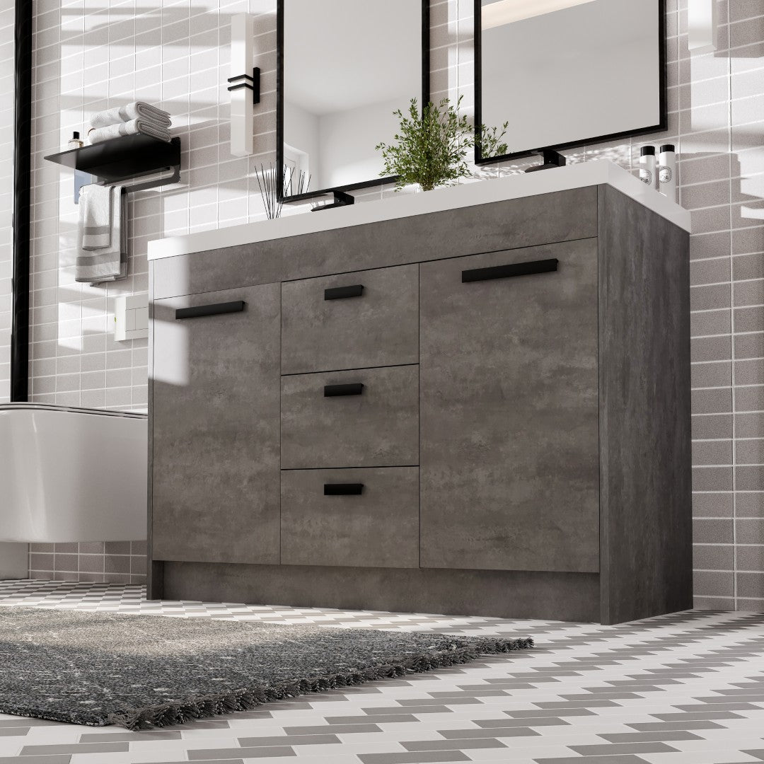 Eviva Lugano Bath Vanity with Acrylic Top and Integrated Sink (24"-84")
