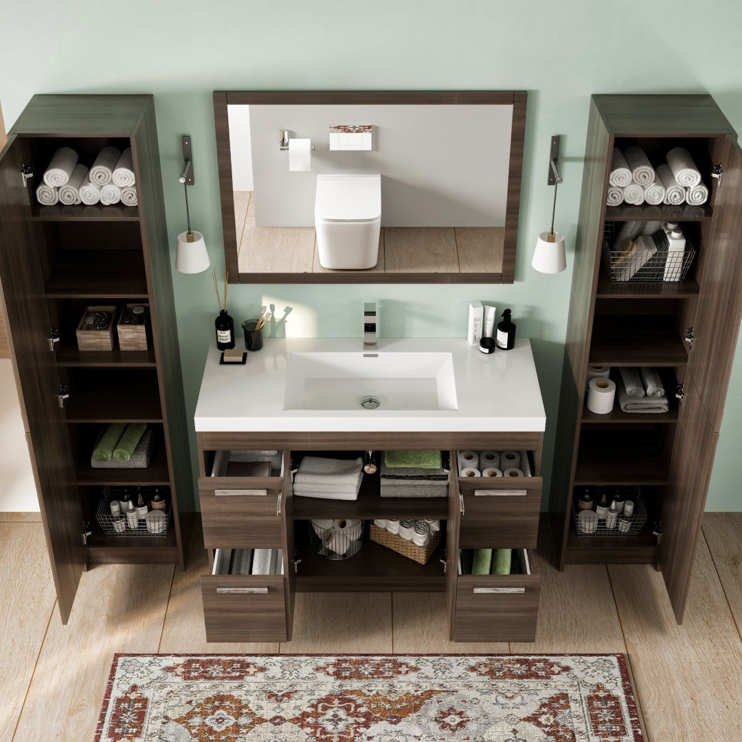 Eviva Lugano Bath Vanity with Acrylic Top and Integrated Sink (24"-84")
