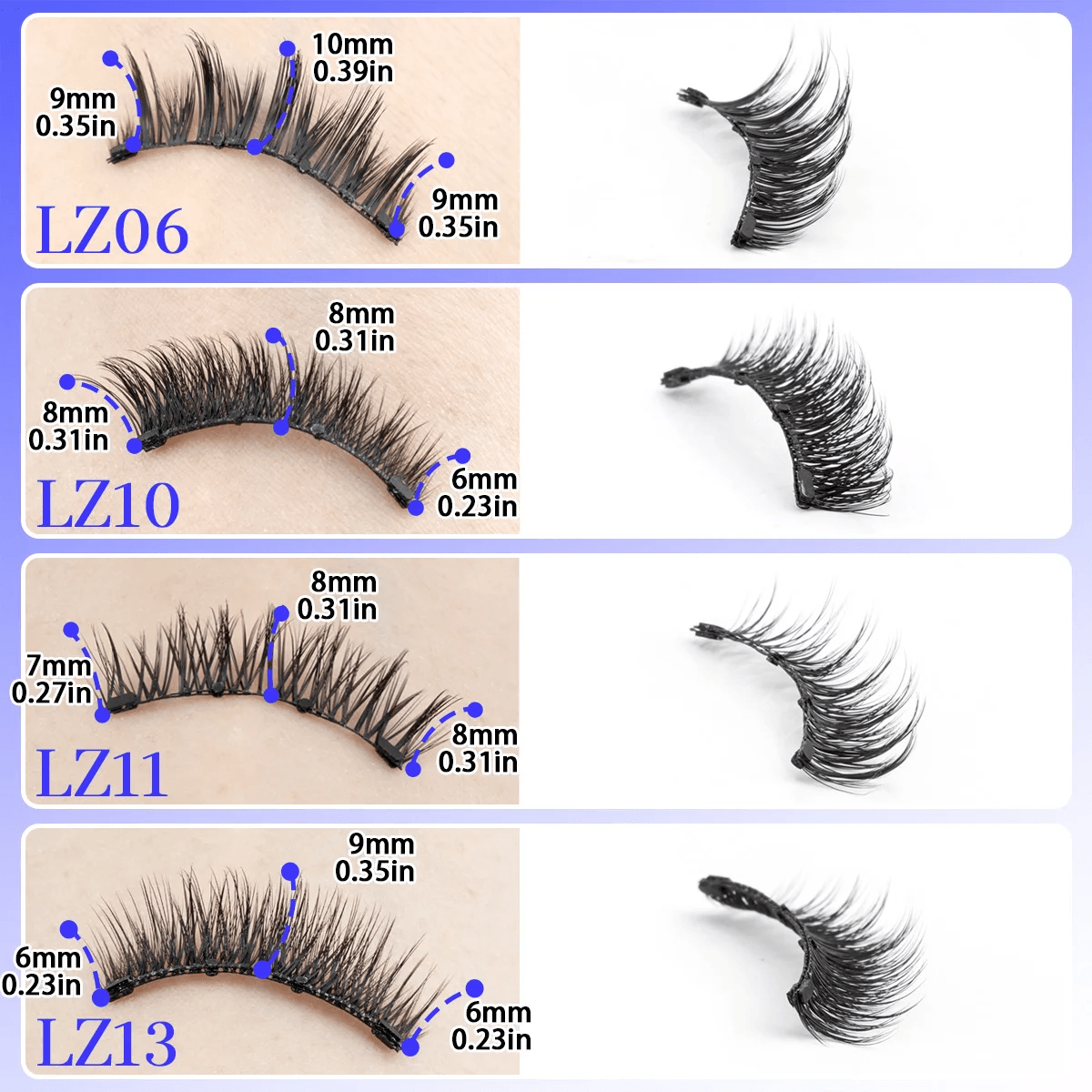 Reusable Magnetic Eyelashes Set Mink Lashes with Tweezers