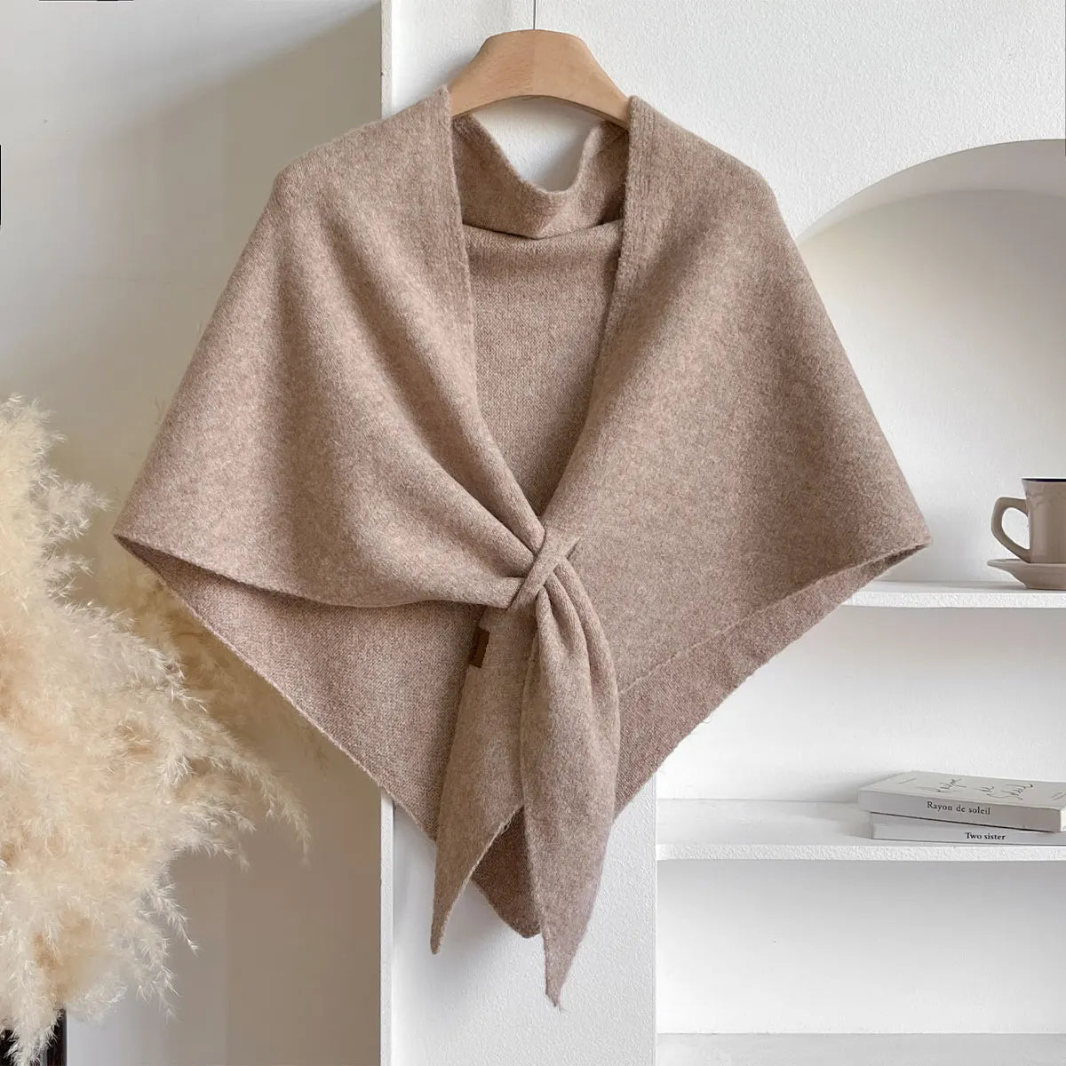 Women’s Elegant Solid Color Triangle Scarf and Casual Shawl