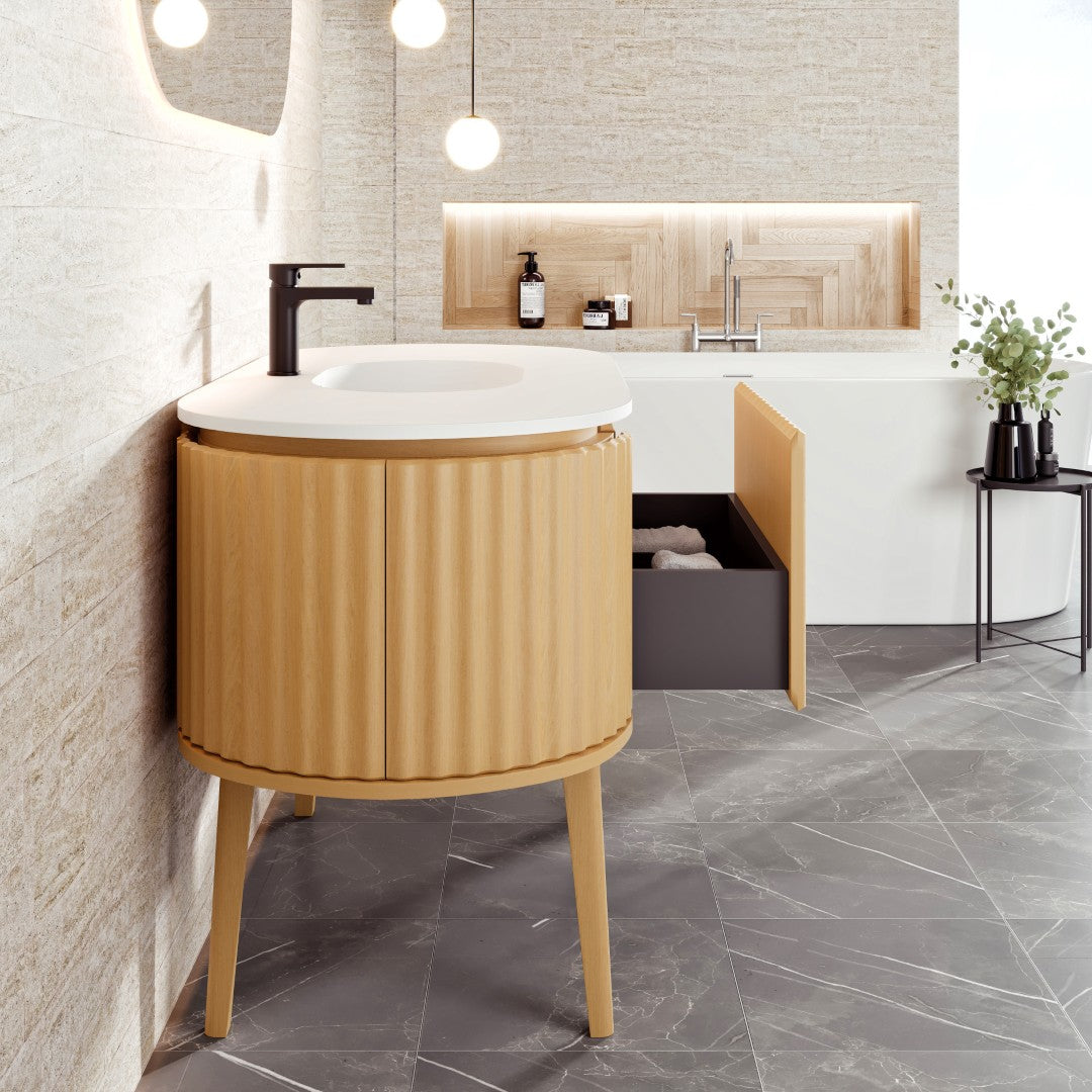Eviva Haven Wall Mount Bath Vanity with Solid Surface Top and Integrated Sink (39"-71")