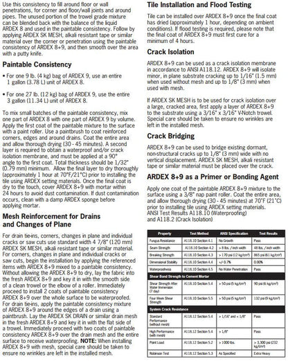 Ardex 8+9 Rapid Waterproofing and Crack Isolation Compound