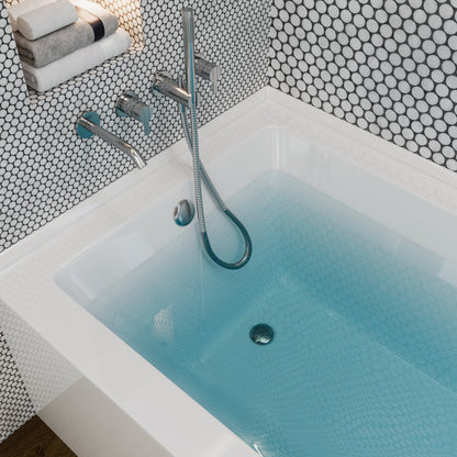 Eviva Nova 60" Glossy White Rectangle Acrylic Alcove Bathtub