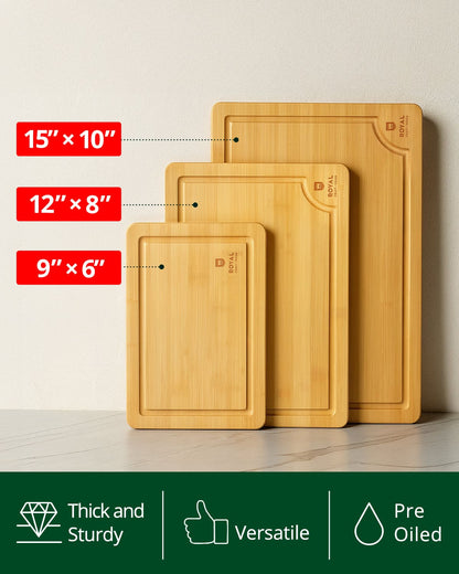Cutting Board Set of 3, Bamboo
