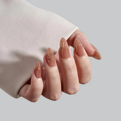 Radiant Gold Almond Nails - Press On Nails