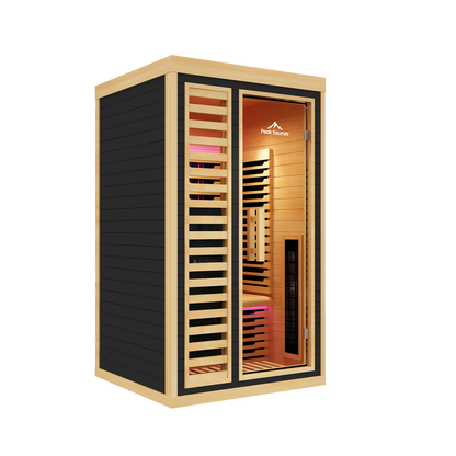 Peak Saunas Shasta 1-Person Full Spectrum Infrared Sauna with XL Medical-Grade Red Light Therapy & Smart WiFi App Control