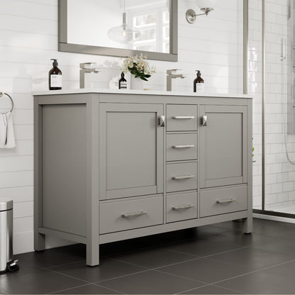 Eviva London Bath Vanity with Carrara Quartz Top and Undermount Porcelain Sink (20"-60")