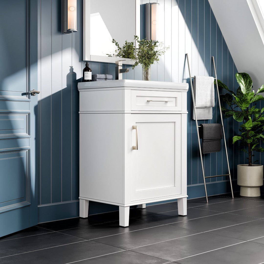 Eviva Garci Bath Vanity with Porcelain Top and Integrated Sink