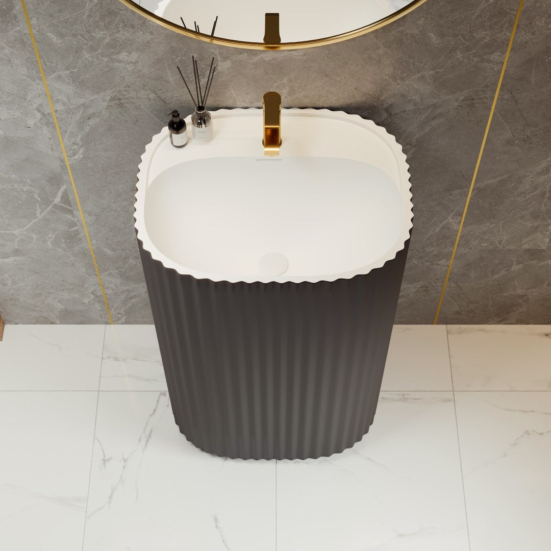 Eviva Haven Pedestal Solid Surface Sink