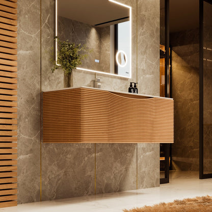 Eviva Leah Wall Mount Bath Vanity with Solid Surface Top and Integrated Sink (32"-39")