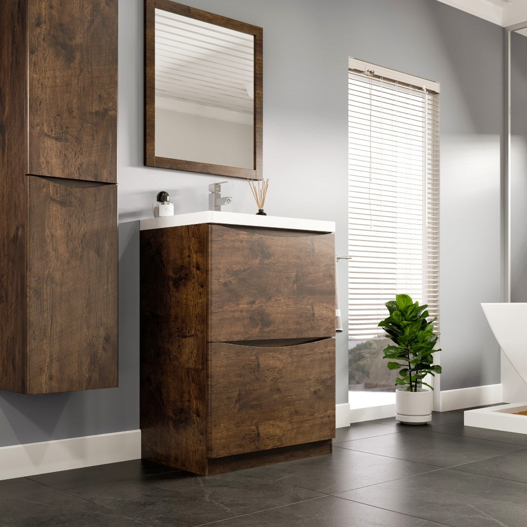 Eviva Smile Bath Vanity with Acrylic Top and Integrated Sink (24"-48")
