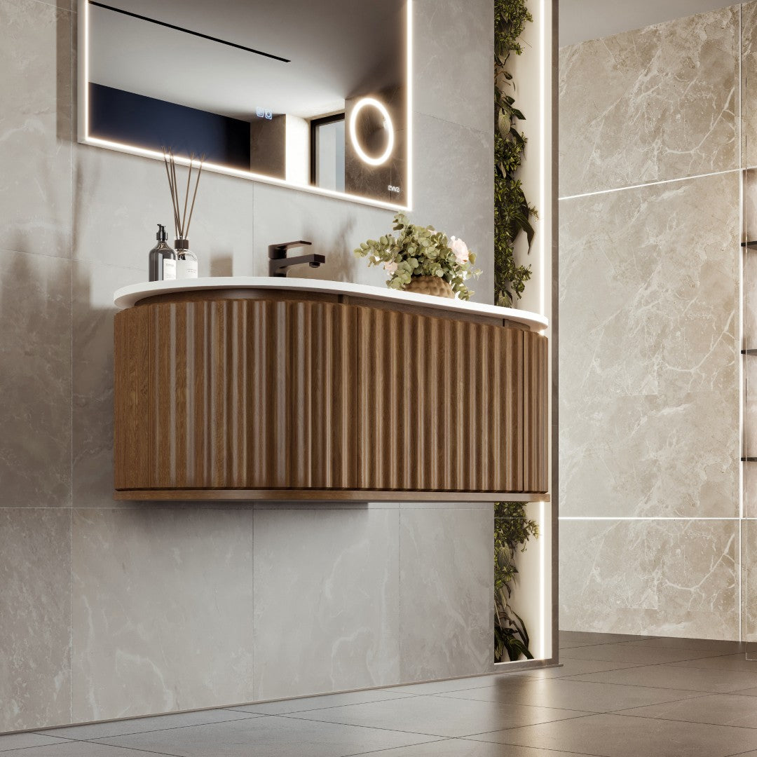 Eviva Haven Wall Mount Bath Vanity with Solid Surface Top and Integrated Sink (39"-71")