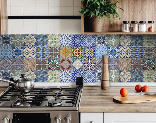 Decorative Tile stickers set of 24 Peel & Stick
