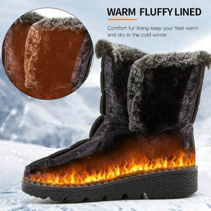 Women’s Waterproof Fur-Lined Ankle Boots – 2025 Trend Low-Heel Winter Shoes for Everyday Comfort