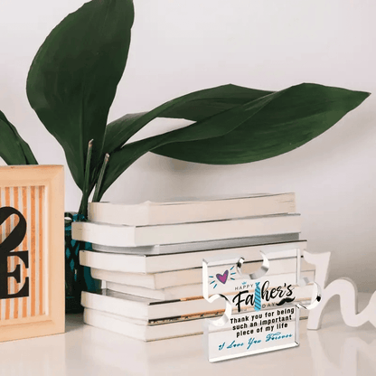 Father's Day Acrylic Puzzle Plaque Engraved Gift with Love & Gratitude Happy Father's Day