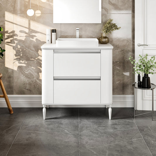 Eviva Duva Bath Vanity with Engineered Wood Top and Vessel Acrylic Sink
