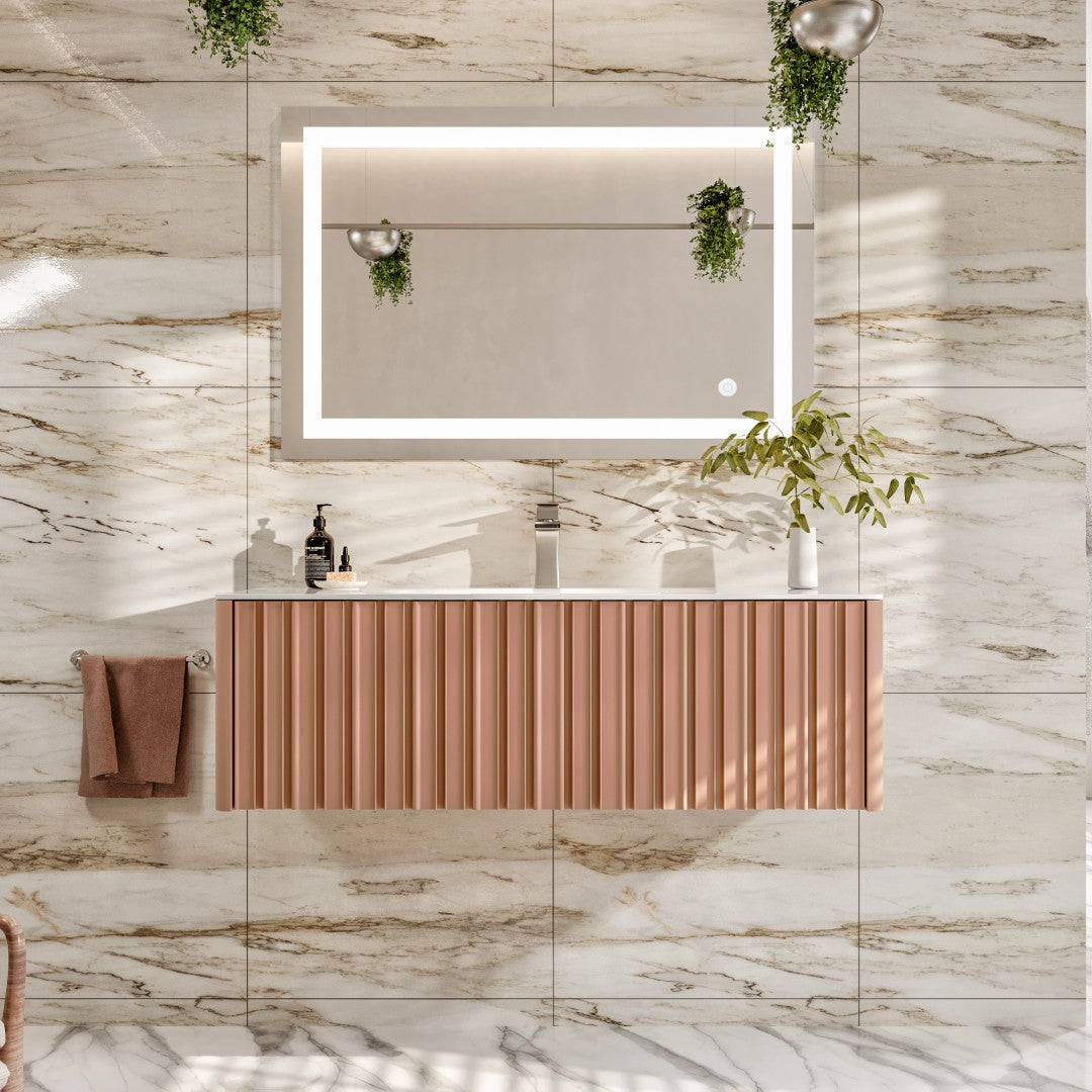 Eviva Dolce Vita Wall Mount Bath Vanity with Solid Surface Top and Integrated Sink