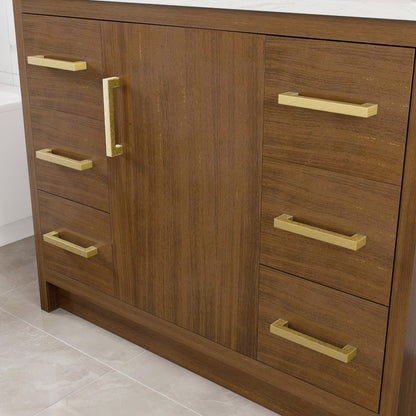 Eviva Curio Bath Vanity with Carrara Quartz Top and Undermount Porcelain Sink (24"-60")