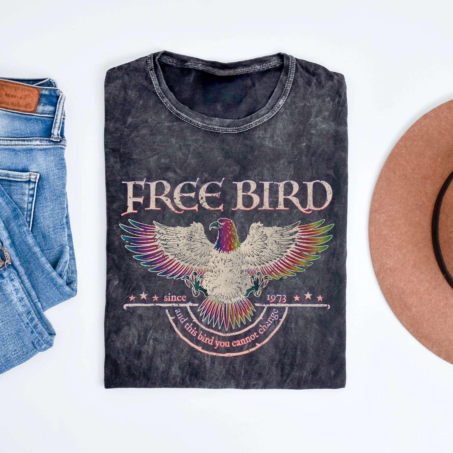 Free Bird Shirt, Mineral Wash Band TShirt, Old School Band T-shirt, Retro Music Shirt, Rock Band Tee