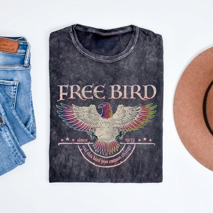Free Bird Shirt, Mineral Wash Band TShirt, Old School Band T-shirt, Retro Music Shirt, Rock Band Tee