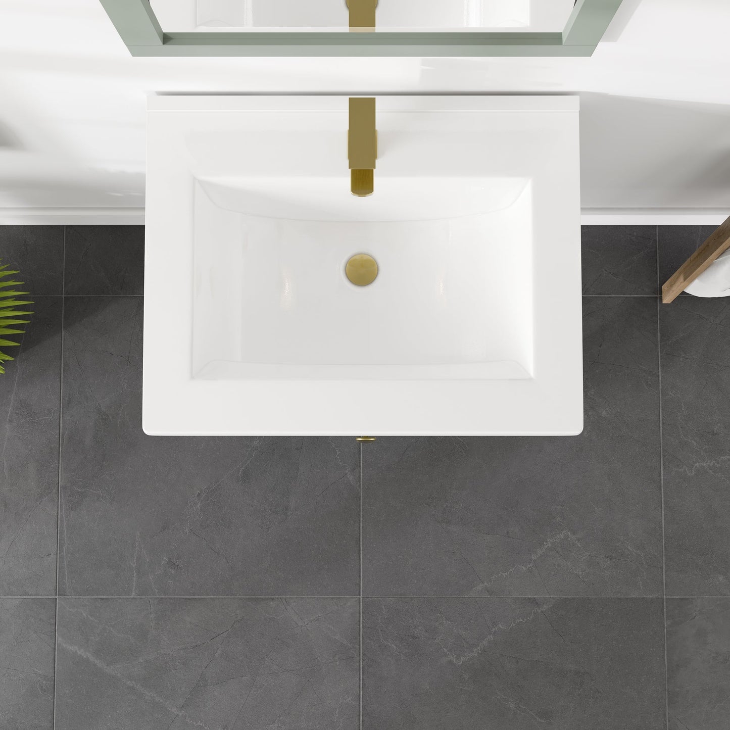 Eviva Seoul Bath Vanity with Porcelain Top and Integrated Sink