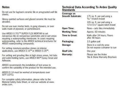 Ardex D 14 Mastic Type 1 Premixed Tile Adhesive