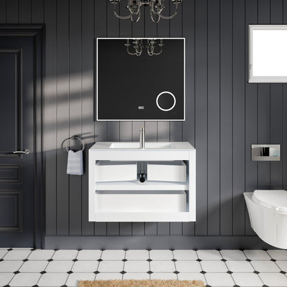 Eviva Vienna Wall Mount Bath Vanity with Acrylic Top and Integrated Sink (36"-75")