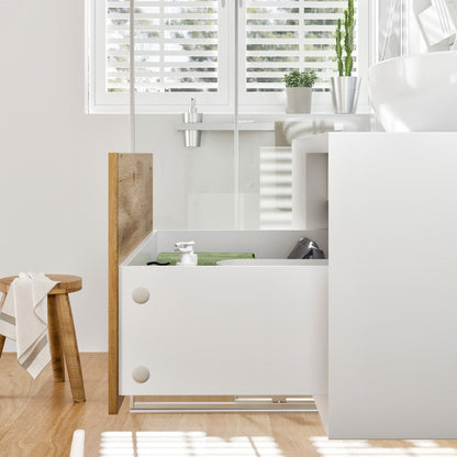 Eviva Santa Monica Wall Mount Bath Vanity with Acrylic Top and Vessel Solid Surface Sink (30"-36")