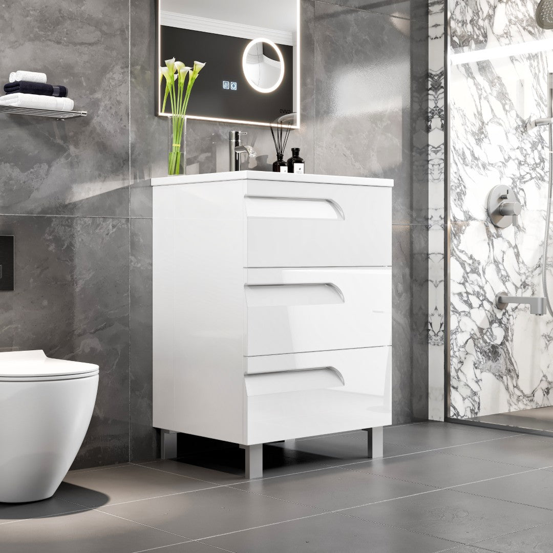 Eviva Joy Bath Vanity with Porcelain Top and Integrated Sink (24"-40")