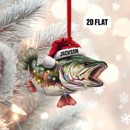 Bass Fish 2D Flat Ornament - Personalized Custom Shaped Acrylic Ornament - Christmas Gift For Him, for Dad, Fishing Lovers