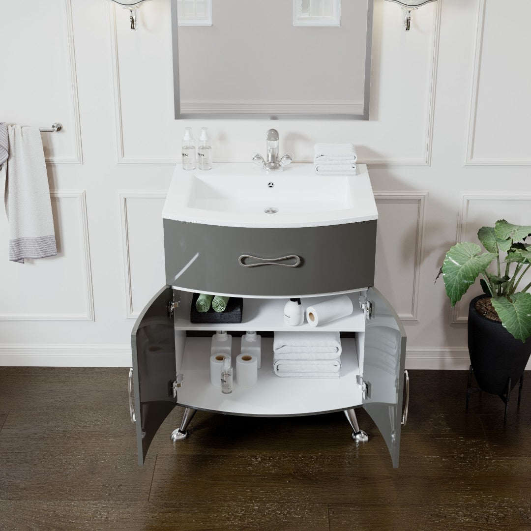 Eviva Lina Bath Vanity with Porcelain Top and Integrated Sink