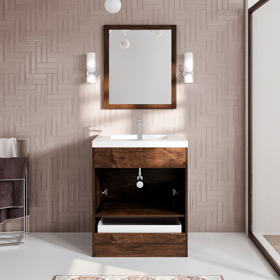 Eviva Lugano Bath Vanity with Acrylic Top and Integrated Sink (24"-84")