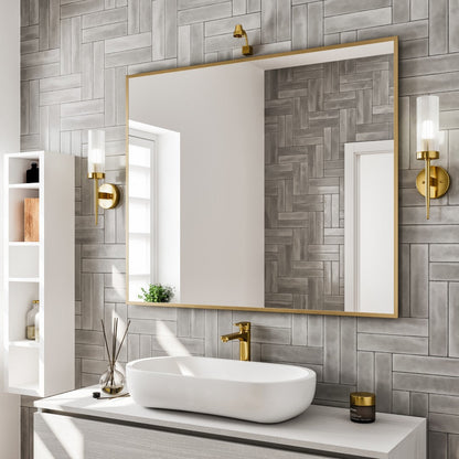Eviva Gold Gold Metal Framed Mirror