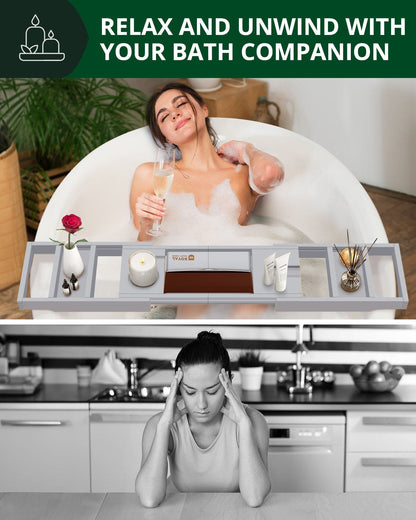 Bathtub Caddy Tray, Gray