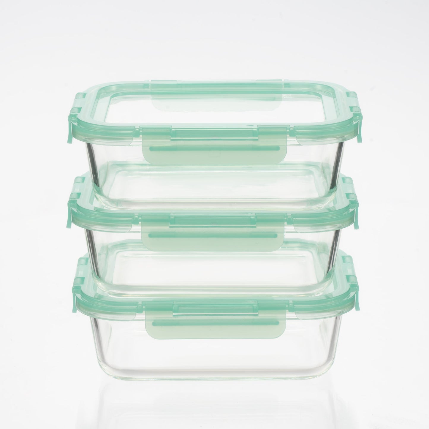 Glass Containers with Flexible Silicone Lids - Set of 3