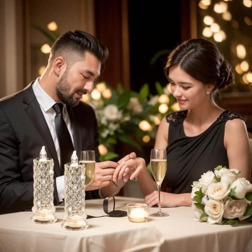 Flameless LED Rose Projection Candle Light for Home Decor, Parties, Wedding Gift