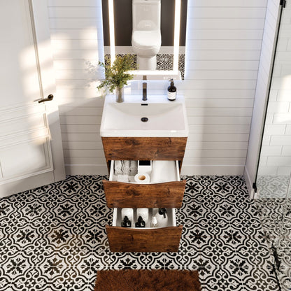 Eviva Victoria Bath Vanity with Acrylic Top and Integrated Sink (25"-32")