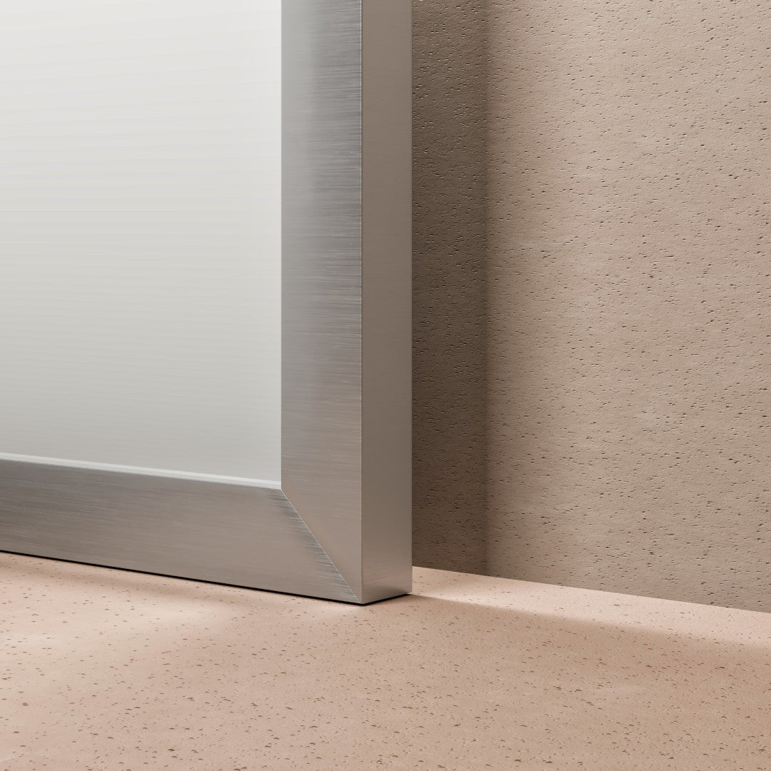 Eviva Vista Brushed Nickel Metal Framed Mirror