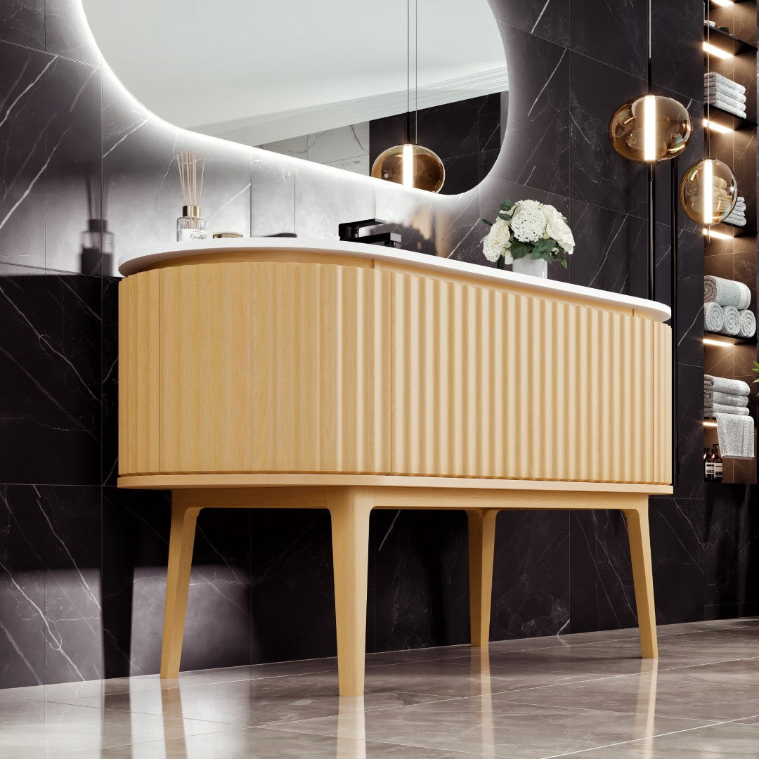 Eviva Haven Wall Mount Bath Vanity with Solid Surface Top and Integrated Sink (39"-71")