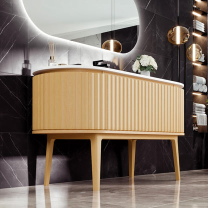 Eviva Haven Wall Mount Bath Vanity with Solid Surface Top and Integrated Sink (39"-71")