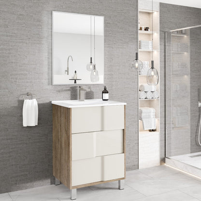 Eviva Vista Brushed Nickel Metal Framed Mirror