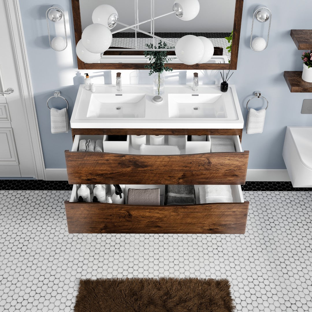 Eviva Smile Bath Vanity with Acrylic Top and Integrated Sink (24"-48")