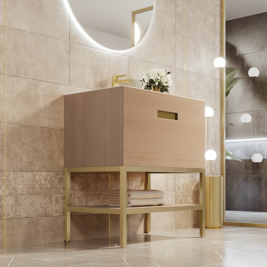 Eviva Iris Bath Vanity with Solid Surface Top and Integrated Sink