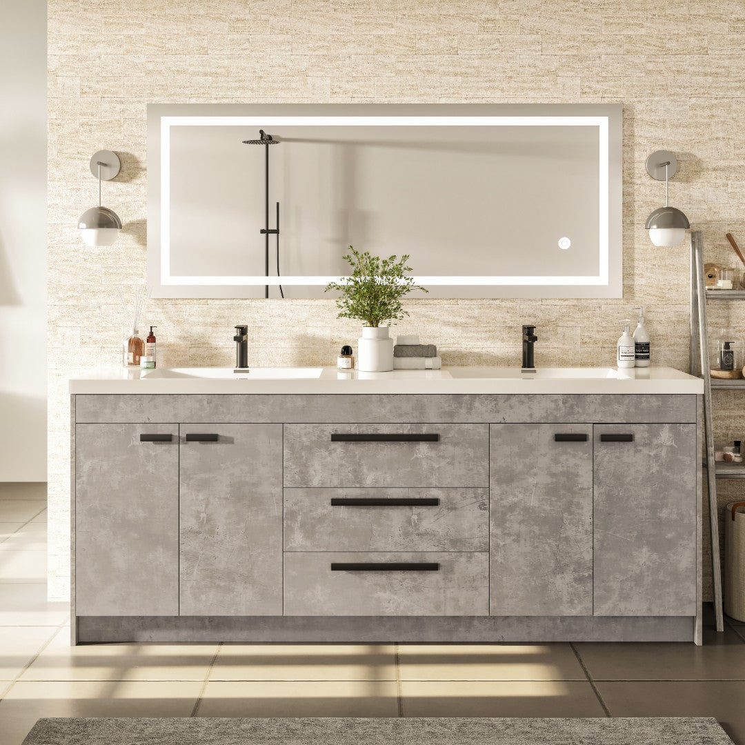 Eviva Lugano Bath Vanity with Acrylic Top and Integrated Sink (24"-84")