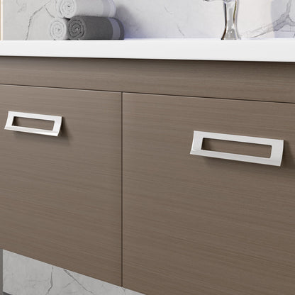 Eviva Orleans Wall Mount Bath Vanity with Porcelain Top and Integrated Sink