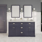 Eviva Epic Bath Vanity with Carrara Quartz Top and Undermount Porcelain Sinks (48"-100")