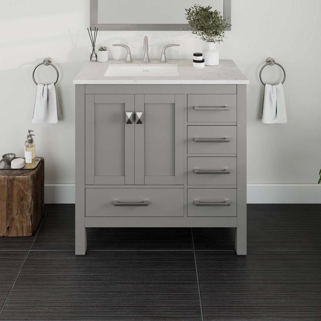 Eviva Aberdeen Bath Vanity with Counter Top and Undermount Porcelain Sink (24"-96")