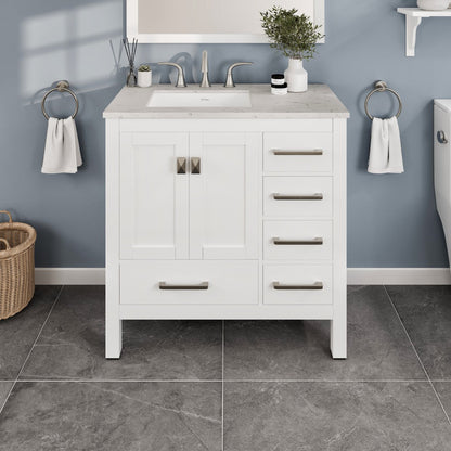 Eviva Aberdeen Bath Vanity with Counter Top and Undermount Porcelain Sink (24"-96")