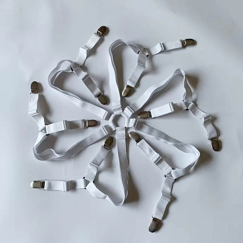 Non-Slip Bed Sheet Grippers With 12 Adjustable Elastic Clips for Mattress